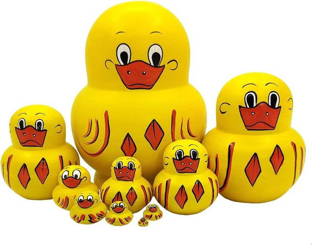 Fourall Items Warehouse Tiermuster Holznistspielzeug, Matroschka, 10-teiliges Set - Bild 1