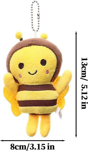 Linyi toy Schlüsselanhänger Plüschtier, Biene, Baumwolle, gelb, Unisex - Bild 1