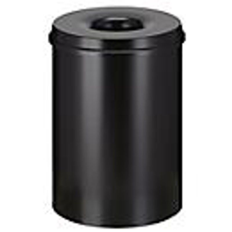 Abfallsammler für den Innenbereich mit selbstlöschendem Deckel, 50 l, pulverbeschichteter Stahl, Schwarz, Durchmesser: 33,5 cm, Höhe: 62,5 cm - Bild 2
