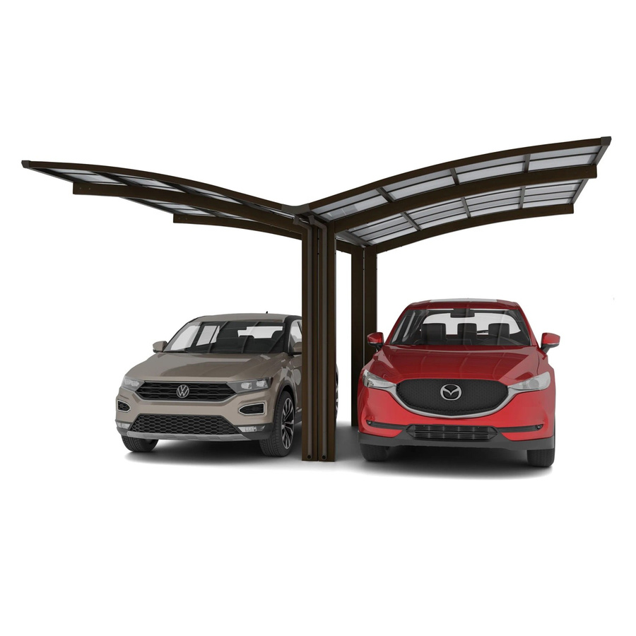 Ximax Doppelcarport Portoforte-80 Y-Ausführung in Braun mit Breite: 543 cm, Tiefe: 495,4 cm - Bild 2