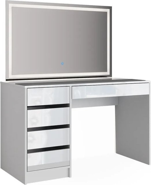 Vicco Schminktisch Sherry in Weiß mit LED-Beleuchtung und 5 Schubladen - Bild 2