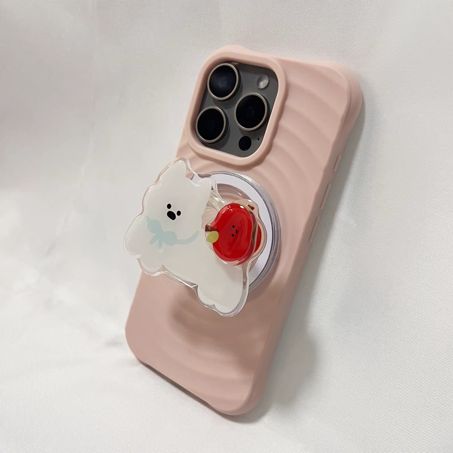 Faltbarer 360-Grad-drehbarer Welpen-Handyhalter mit Früchten für iPhone 17 Pro Max und 16 Pro Max - Bild 2