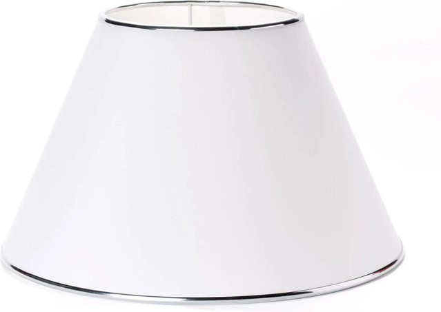 Orion Lightstyle Stehlampe in klassischer Kegelform mit Textilschirm und Chrom-Details, Farbe: Weiß/Chrom, Durchmesser: 40 cm, Fassung: E27 - Bild 1