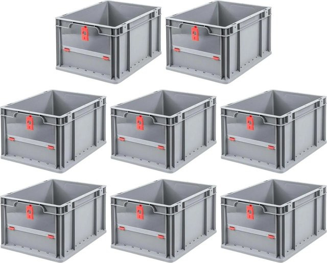 PROREGAL SuperSparSet 8x Eurobox NextGen Insight Cover Eurobehälter Transportbox, Farbe: Rot, H x B x T: 22 x 30 x 40 cm, 20 Liter - Bild 1