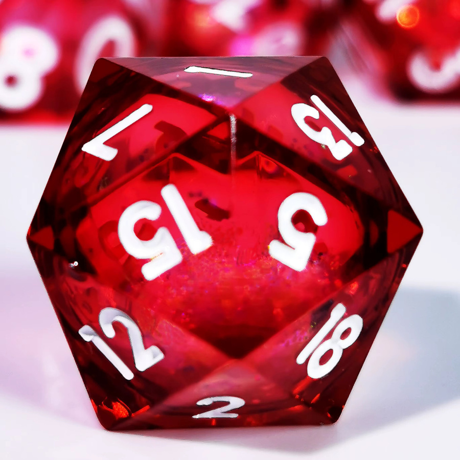 DnD Würfelset, 7-teiliges Set, rotes Drachenaugenmuster, Fantasy - Bild 2