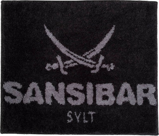 Badematte SANSIBAR in Grau und Schwarz, rechteckig, Design: Graphic Nautical - Bild 1