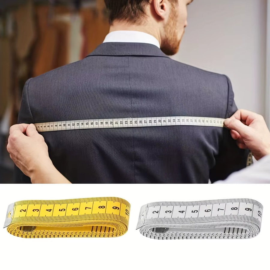 5 Stück weiche Schneidermaßbänder zum Nähen und für die Körpermessung, 150 cm, Multicolor, mit Metallenden - Bild 2