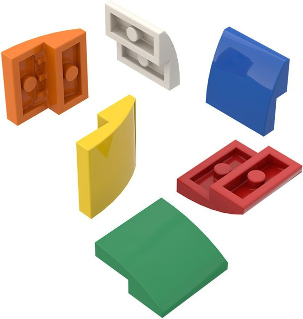 JIAJIALE 10 Stück Slope Curved 2x2 Block 15068 Moc Farbzubehör in Grün für DIY Kinderspielzeug Montageteile aus Kunststoff - Bild 1