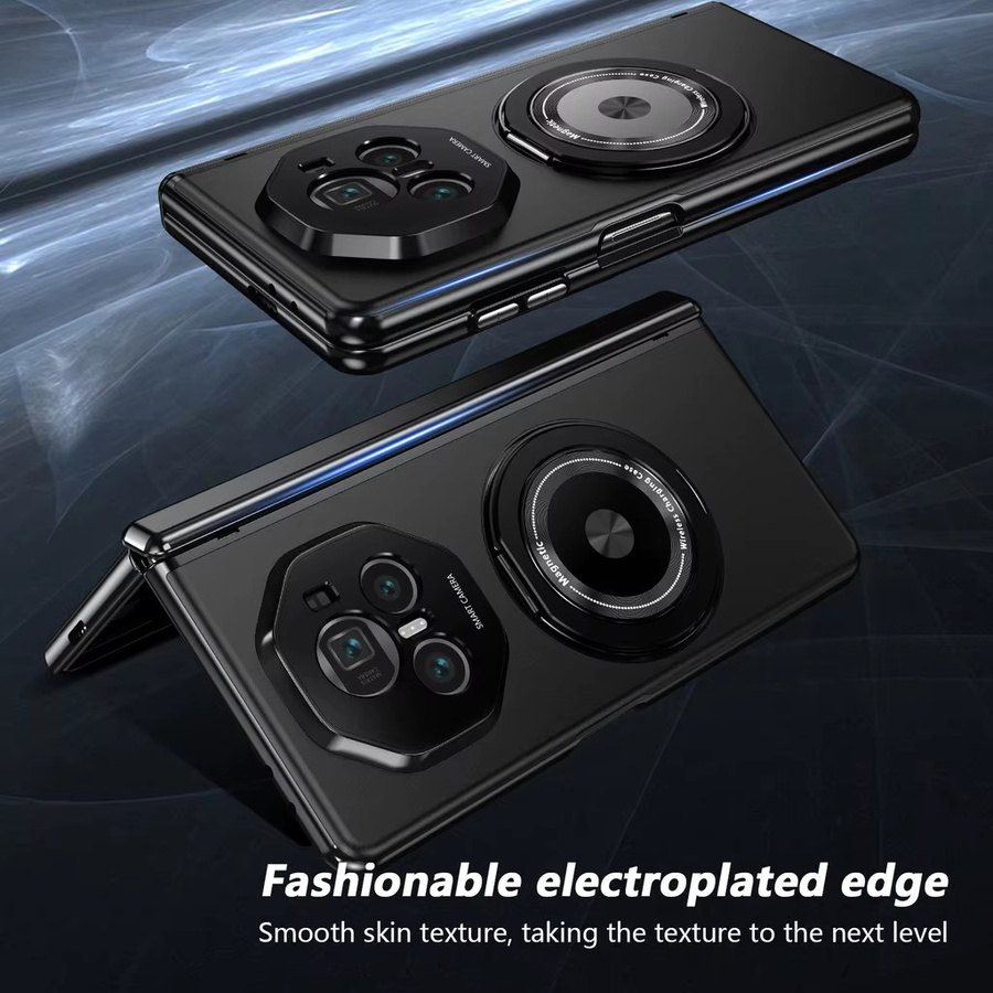 Magnetische Handyhülle für Honor Magic V5 V3 VS3 V2 RSR mit 360 Grad drehbarer Autohalterung und 9H HD gehärtetem Glas in Gold oder Schwarz - Bild 4