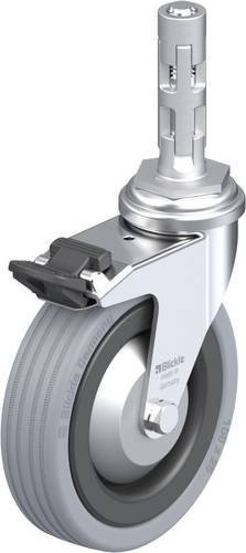Blickle LRA-VPA 100K-FI-FA-E01 Lenkrolle mit Feststeller in Schwarz-Grau-Silber mit 100 mm Rad-Durchmesser und 70 kg Tragfähigkeit - Bild 1