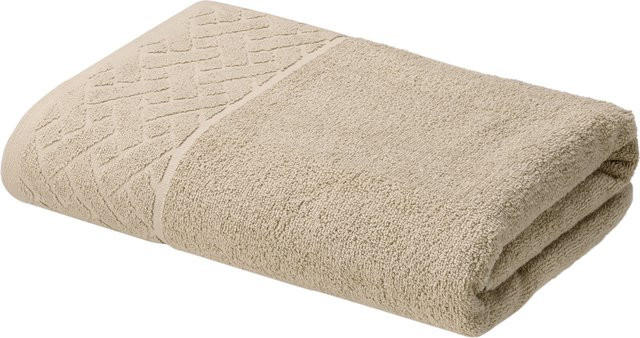 LIVARNO Duschtuch aus Baumwolle in Beige, flach gewebt und schnelltrocknend - Bild 1