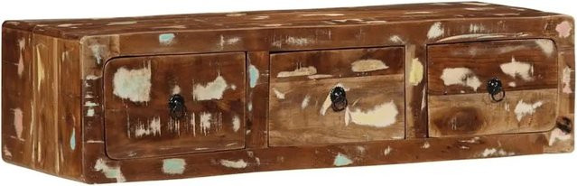 vidaXL TV-Wandschrank aus massivem Altholz in Braun, B/H/T: 100 x 32 x 25 cm - Bild 1