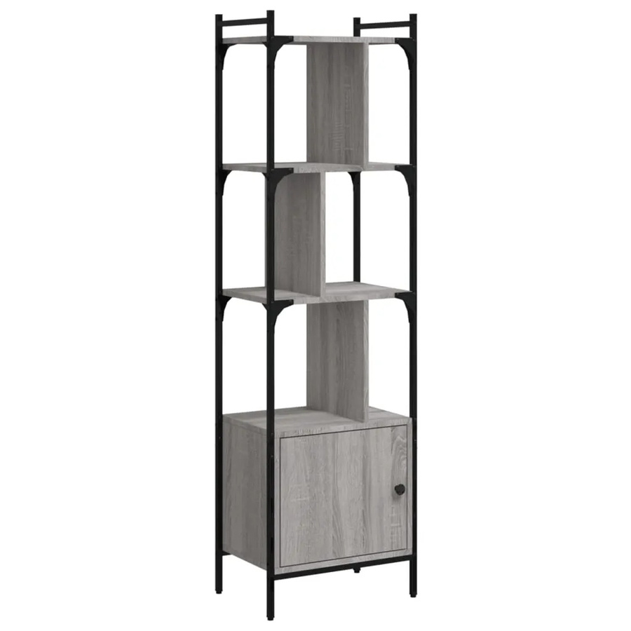 vidaXL Bücherregal in Grau mit geometrischem Design, Wandmontage, B/T/H: 44,5 x 15,0 x 154,5 cm - Bild 2