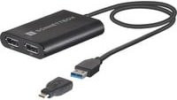 Sonnet USB-A DisplayLink Adapter für Dual 4K UHD DisplayPort in Schwarz - Bild 1