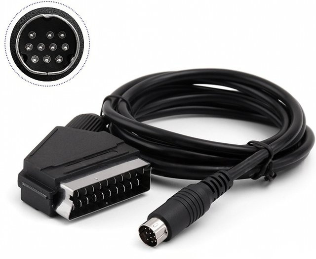 OULLX Scart-Kabel für Sega Saturn, RCA AV Stereo-Verlängerungskabel für PAL und NTSC, Schwarz, Länge: 1,8 m - Bild 1