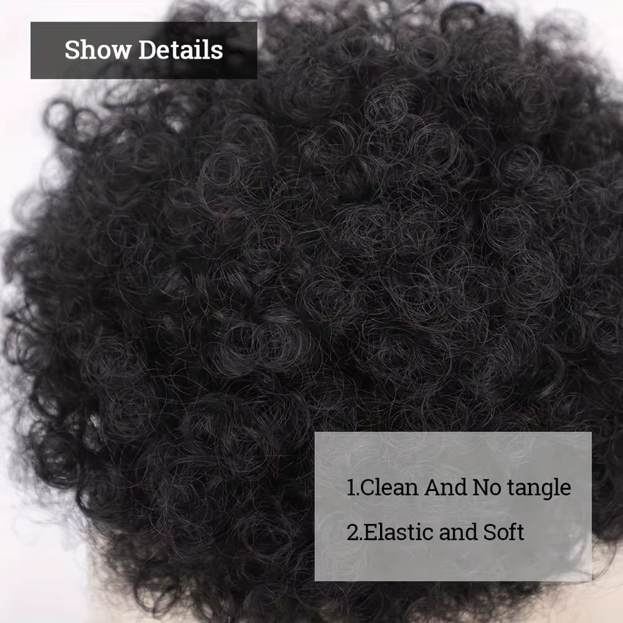 SHUOXIU Afro Puff Pferdeschwanz Verlängerung, Schwarz 1b, 80 g, Damen - Bild 2