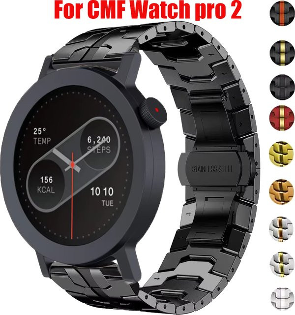 Uhrenarmband CMF Watch Pro 2, Edelstahl, Silber, Unisex - Bild 1