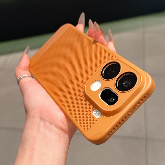 Harte Handyhülle für OPPO Find X9 Pro mit kühlender Wabenstruktur in Orange - Bild 1