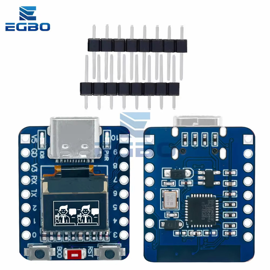 EGBO Mini ESP32-C3 Entwicklungsboard mit 0,42 Zoll OLED Display, 4 MB Flash, WiFi, Bluetooth und USB Typ-C in Lila - Bild 4