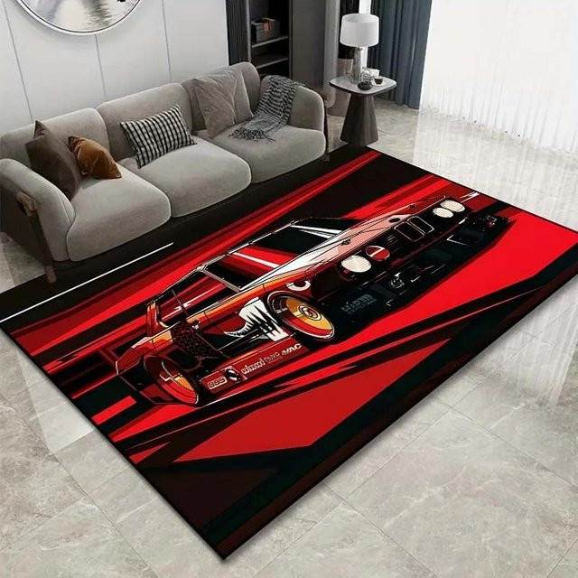 BC-Warm Home Teppich mit klassischem Auto-E30-Muster, mehrfarbig, B/B: 80 x 120 cm - Bild 1