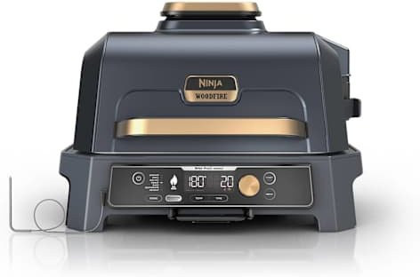 Ninja Woodfire Pro Connect XL Elektrischer Outdoor Grill & Smoker mit Abdeckung und Thermometer, Dunkelblau & Gold, von SharkNinja - Bild 1