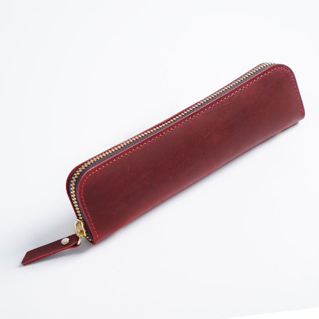 NATAWA Stiftetasche aus echtem Leder in Rot und Multicolour mit Reißverschluss - Bild 1