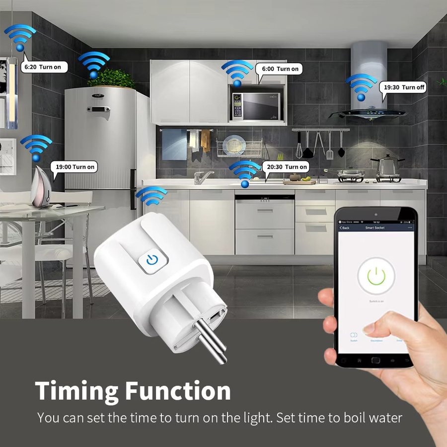 eWeLink WLAN Smart Steckdose 20A mit Sprachsteuerung für Alexa und App zur Smart Home Automation, Weiß - Bild 3