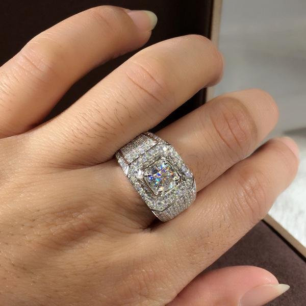 YIRAN Diamantring, Kupfer, Silber, Zirkonia, Unisex, Ringgröße 10 - Bild 1