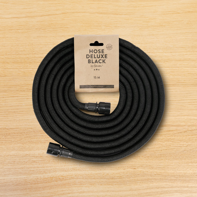 By Benson Premium Gartenschlauch aus Textil und Naturlatex in Schwarz, 15 m - Bild 1