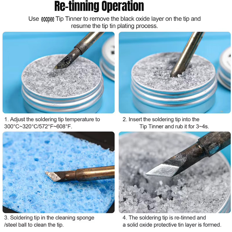 Bleifreie Lötspitzen-Reinigungspaste Tinner Cleaner zur Oxidation und Auffrischung der Lötspitze in Silber - Bild 3