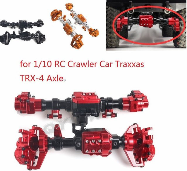 QYWWRC TRX4 Aluminium-Portalachsgehäuse vorne und hinten, 1:10, Metall, Rot, Zubehör - Bild 1