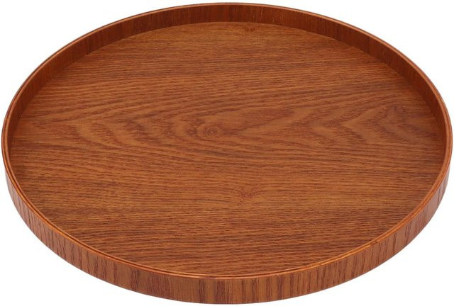 Rundes Serviertablett aus Holz von CosyHome, Durchmesser: 30 cm - Bild 1