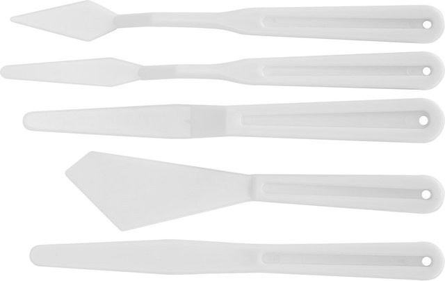 Igeteck Künstler Palette Messer Set aus Kunststoff, 5 Stück, Weiß - Bild 1