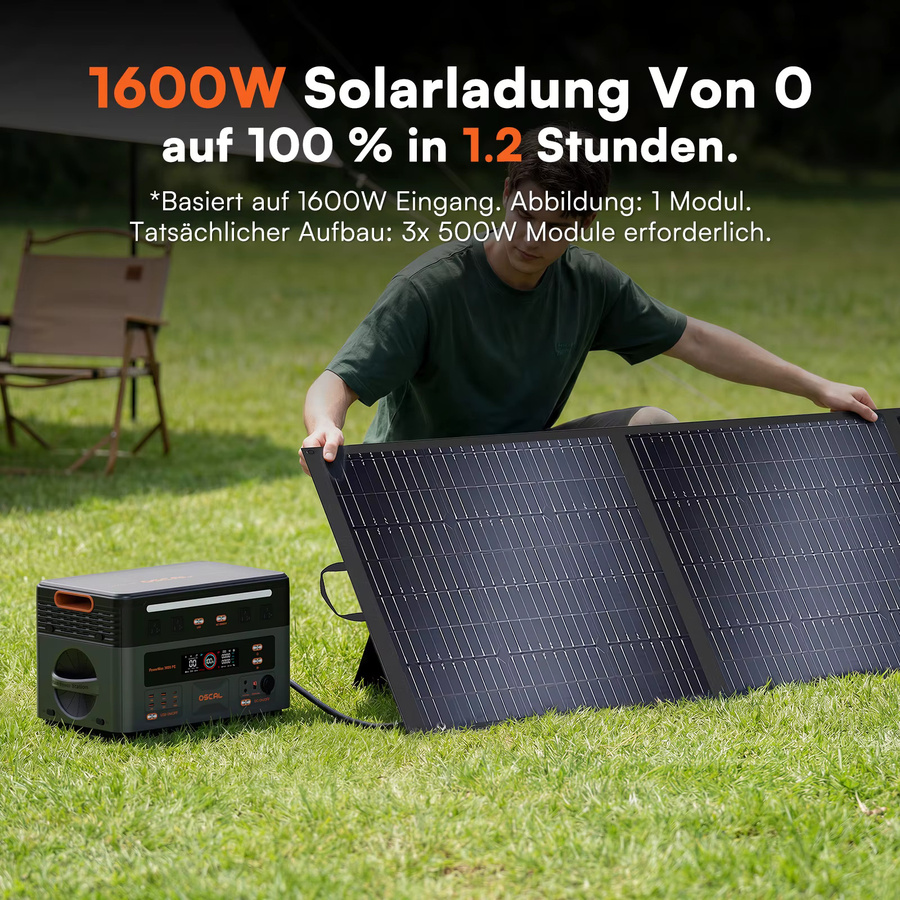 OSCAL PowerMax 3600PE Tragbare Powerstation mit 3600W, 2016Wh LiFePO4 Batterie und MPPT Solarsystem zur Smart App-Steuerung - Bild 2