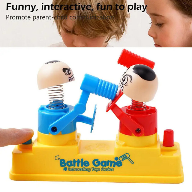 GSF Mini-Kinderkopf klopfender kleiner Mann, Fingerkampfspielmaschine, rot und blau - Bild 1