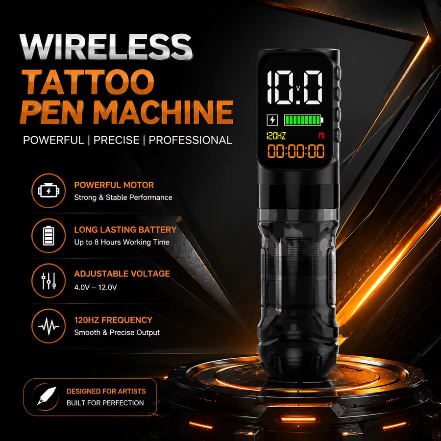 POSEIDON Tattoo-Set, Tattoo-Stift-Set, 20 Tattoo-Nadeln, kabelloses Tattoo-Gun-Set - Bild 2