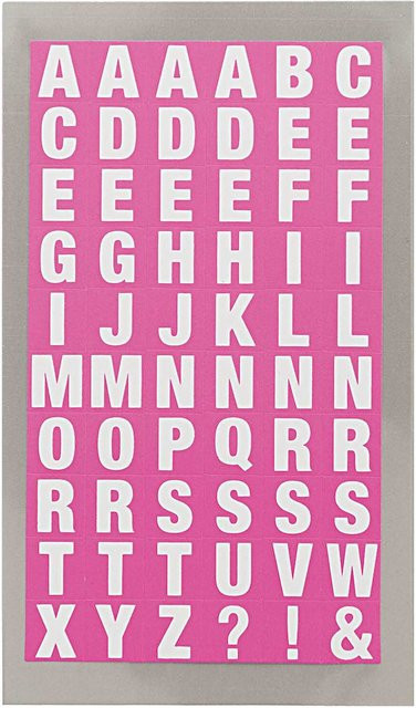 Rico Design Paper Poetry Office Sticker Buchstaben in Pink und Weiß, 4 Bogen - Bild 1