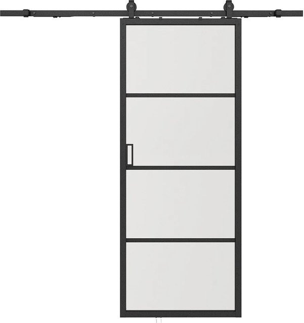 Vente-unique Schiebetür Sinca in Schwarz mit Glas, Breite: 83 cm - Bild 1