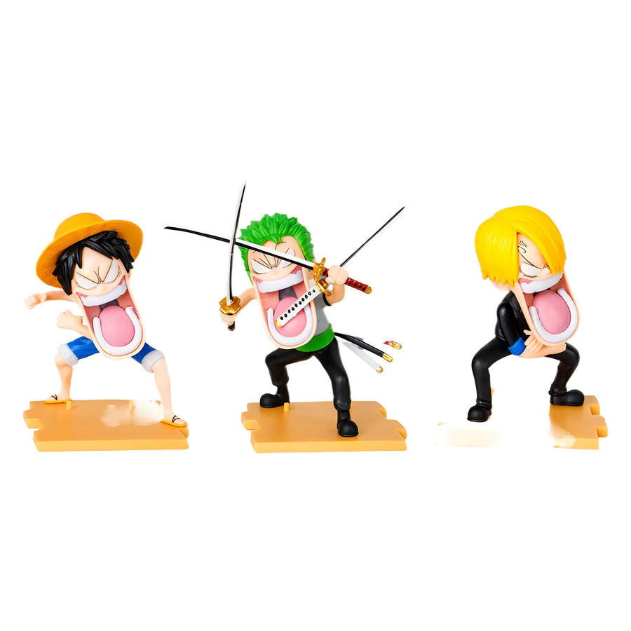 Bandai One Piece Ruffy Sanji Zoro Actionfigur, 15 cm, Kunststoff - Bild 2
