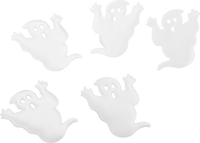 Koogeelife Geist Aufnäher Set aus Vliesstoff in Weiß, 30 Stück für Halloween und Party-Deko - Bild 1