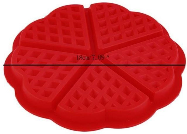 Omabeta Waffelform Herz aus Silikon in Rot, Durchmesser: 18,5 cm - Bild 1