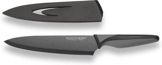 ECHTWERK BlackSteel Chefmesser in Schwarz mit Schutzhülle - Bild 1