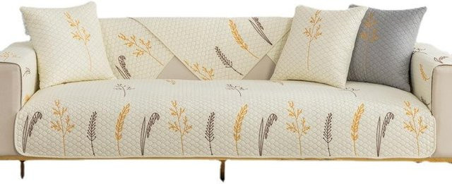 Besticktes Sofakissen aus reiner Baumwolle von Super Six in Beige, Grau oder Braun, B/H: 70 x 70 cm - Bild 1