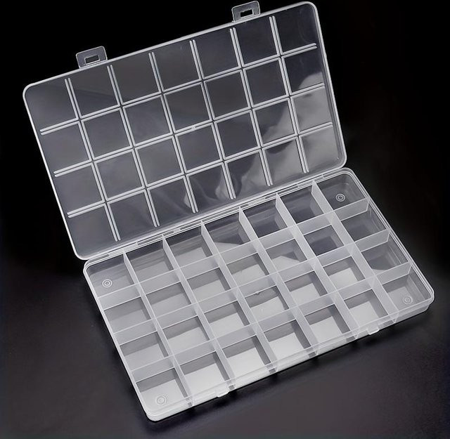 Mango Event Multifunktionale Organizer-Box aus Kunststoff mit 24 Fächern, transparent grau - Bild 1