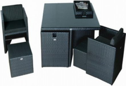 Gartenmöbel Prat aus Polyrattan in Schwarz, Breite: 120 cm, Höhe: 65 cm - Bild 1