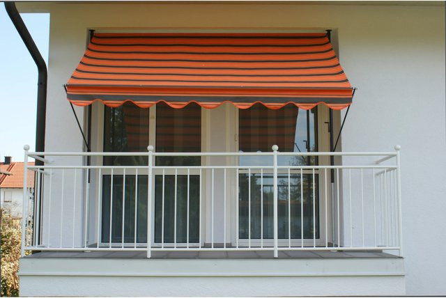 Angerer Klemmmarkise Exklusiv aus Polyacryl und Stahl in Orange-Braun, B: 350 cm, H: 150 cm - Bild 1