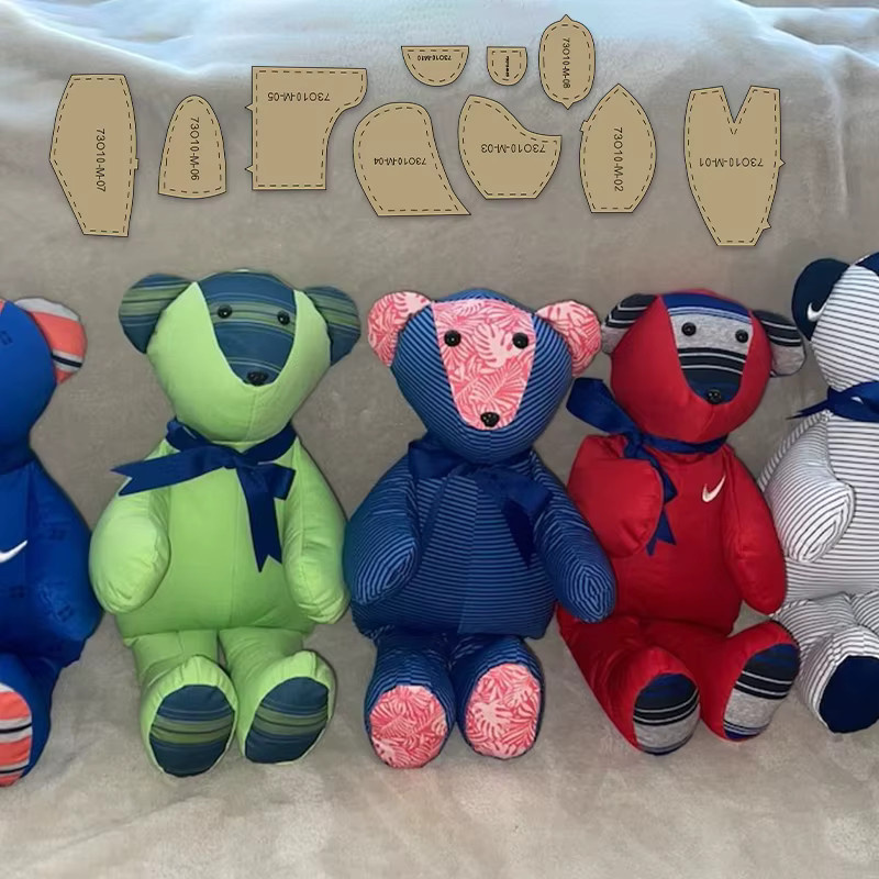 YOMDID Memory Bear Bastelset mit 10 Schablonen für DIY Quiltvorlagen und Bärenmuster in Multicolor - Bild 1
