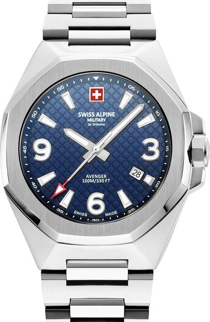 Swiss Alpine Military Herrenuhr, Quarz, Edelstahl, 42 mm, Blau, 10 ATM - Bild 1