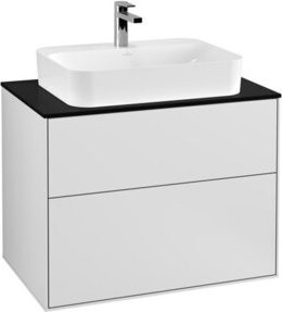 Villeroy & Boch Waschtischunterschrank Finion Wandhängend Weiß Lackiert B: 80 cm, T: 50,1 cm, H: 50,1 cm - Bild 1