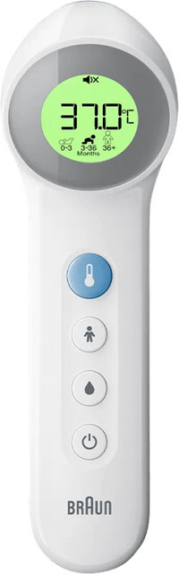 Braun No touch + touch Stirnthermometer mit Age Precision BNT 400 in Weiß - Bild 1